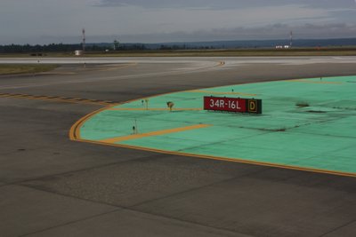 Taxiway with Holding Position Sign by Walter Siegmund